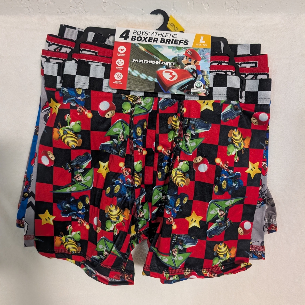 Mario Kart L 10/12 Boys' Boxer Briefs Pack Of 4